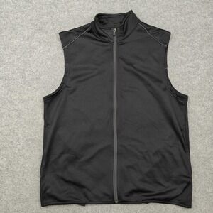 Links Edition Vest Mens Small Black Full Zip Golf Windbreaker Lightweight